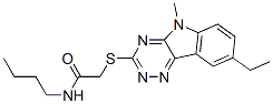 (9ci)-n-丁基-2-[(8-乙基-5-甲基-5H-1,2,4-噻嗪并[5,6-b]吲哚-3-基)硫代]-乙酰胺结构式_603946-79-8结构式