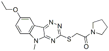 (9CI)-1-[[(8-乙氧基-5-甲基-5H-1,2,4-噻嗪并[5,6-b]吲哚-3-基)硫代]乙酰基]-吡咯烷结构式_603947-77-9结构式