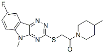 (9ci)-1-[[(8-氟-5-甲基-5H-1,2,4-噻嗪并[5,6-b]吲哚-3-基)硫代]乙酰基]-4-甲基-哌啶结构式_603948-15-8结构式