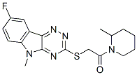 (9ci)-1-[[(8-氟-5-甲基-5H-1,2,4-噻嗪并[5,6-b]吲哚-3-基)硫代]乙酰基]-2-甲基-哌啶结构式_603948-16-9结构式