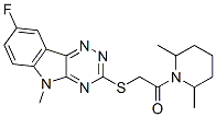 (9ci)-1-[[(8-氟-5-甲基-5H-1,2,4-噻嗪并[5,6-b]吲哚-3-基)硫代]乙酰基]-2,6-二甲基-哌啶结构式_603948-17-0结构式