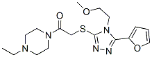 (9ci)-1-乙基-4-[[[5-(2-呋喃)-4-(2-甲氧基乙基)-4H-1,2,4-噻唑-3-基]硫代]乙酰基]-哌嗪结构式_603981-82-4结构式