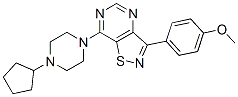 (9ci)-7-(4-环戊基-1-哌嗪)-3-(4-甲氧基苯基)-异噻唑并[4,5-d]嘧啶结构式_604741-41-5结构式