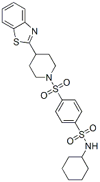 Benzenesulfonamide, 4-[[4-(2-benzothiazolyl)-1-piperidinyl]sulfonyl]-n-cyclohexyl-(9ci) Structure,606082-84-2Structure