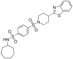 Benzenesulfonamide, 4-[[4-(2-benzothiazolyl)-1-piperidinyl]sulfonyl]-n-cycloheptyl-(9ci) Structure,606083-01-6Structure