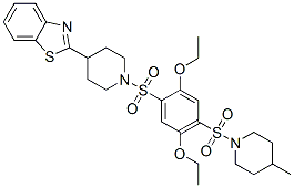 (9CI)-4-(2-苯并噻唑)-1-[[2,5-二乙氧基-4-[(4-甲基-1-哌啶基)磺酰基]苯基]磺酰基]-哌啶结构式_606083-08-3结构式