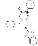 (9ci)-2-(2-苯并噁唑基硫代)-n-[2-(环己基氨基)-2-氧代乙基]-n-[(4-氟苯基)甲基]-乙酰胺结构式_606098-40-2结构式