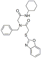 (9ci)-2-(2-苯并噁唑基硫代)-n-[2-(环己基氨基)-2-氧代乙基]-n-(苯基甲基)-乙酰胺结构式_606098-41-3结构式