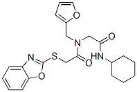 (9ci)-2-(2-苯并噁唑基硫代)-n-[2-(环己基氨基)-2-氧代乙基]-n-(2-呋喃甲基)-乙酰胺结构式_606098-48-0结构式