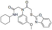 (9ci)-2-(2-苯并噁唑基硫代)-n-[2-(环己基氨基)-2-氧代乙基]-n-(3-甲氧基苯基)-乙酰胺结构式_606098-49-1结构式