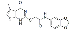 (9ci)-n-1,3-苯并二氧杂环戊烯l-5-基-2-[(1,4-二氢-5,6-二甲基-4-氧代噻吩并[2,3-d]嘧啶-2-基)硫代]-乙酰胺结构式_606108-03-6结构式