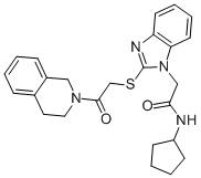 N-环戊基-2-[[2-(3,4-二氢-2(1h)-异喹啉)-2-氧代乙基]硫代]-1H-苯并咪唑-1-乙酰胺结构式_606109-33-5结构式