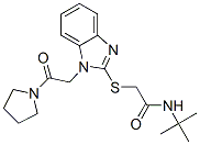 (9ci)-n-(1,1-二甲基乙基)-2-[[1-[2-氧代-2-(1-吡咯烷)乙基]-1H-苯并咪唑-2-基]硫代]-乙酰胺结构式_606109-58-4结构式