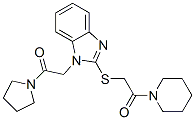 (9ci)-1-[[[1-[2-氧代-2-(1-吡咯烷)乙基]-1H-苯并咪唑-2-基]硫代]乙酰基]-哌啶结构式_606109-65-3结构式