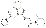 Piperidine, 2-methyl-1-[[[1-[2-oxo-2-(1-pyrrolidinyl)ethyl]-1h-benzimidazol-2-yl]thio]acetyl]-(9ci) Structure,606109-68-6Structure