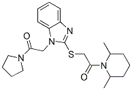 Piperidine, 2,6-dimethyl-1-[[[1-[2-oxo-2-(1-pyrrolidinyl)ethyl]-1h-benzimidazol-2-yl]thio]acetyl]-(9ci) Structure,606109-72-2Structure