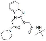 Acetamide, n-(1,1-dimethylethyl)-2-[[1-[2-oxo-2-(1-piperidinyl)ethyl]-1h-benzimidazol-2-yl]thio]-(9ci) Structure,606109-82-4Structure