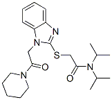 (9ci)-N,N-双(1-甲基乙基)-2-[[1-[2-氧代-2-(1-哌啶基)乙基]-1H-苯并咪唑-2-基]硫代]-乙酰胺结构式_606109-90-4结构式