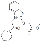 Acetic acid, [[1-[2-oxo-2-(1-piperidinyl)ethyl]-1h-benzimidazol-2-yl]thio]-, methyl ester (9ci) Structure,606109-96-0Structure