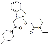 Acetamide, n,n-diethyl-2-[[1-[2-(4-methyl-1-piperidinyl)-2-oxoethyl]-1h-benzimidazol-2-yl]thio]-(9ci) Structure,606110-00-3Structure