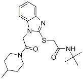 Acetamide, n-(1,1-dimethylethyl)-2-[[1-[2-(4-methyl-1-piperidinyl)-2-oxoethyl]-1h-benzimidazol-2-yl]thio]-(9ci) Structure,606110-02-5Structure