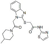 Acetamide, 2-[[1-[2-(4-methyl-1-piperidinyl)-2-oxoethyl]-1h-benzimidazol-2-yl]thio]-n-2-thiazolyl-(9ci) Structure,606110-17-2Structure