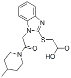 (9ci)-[[1-[2-(4-甲基-1-哌啶基)-2-氧代乙基]-1H-苯并咪唑-2-基]硫代]-乙酸结构式_606110-21-8结构式