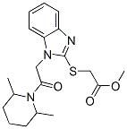 (9ci)-[[1-[2-(2,6-二甲基-1-哌啶基)-2-氧代乙基]-1H-苯并咪唑-2-基]硫代]-乙酸甲酯结构式_606110-47-8结构式