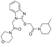 (9ci)-4-[[2-[[2-(3-甲基-1-哌啶基)-2-氧代乙基]硫代]-1H-苯并咪唑-1-基]乙酰基]-吗啉结构式_606110-59-2结构式