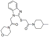 (9ci)-4-[[2-[[2-(4-甲基-1-哌啶基)-2-氧代乙基]硫代]-1H-苯并咪唑-1-基]乙酰基]-吗啉结构式_606110-61-6结构式