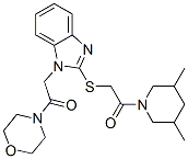 (9ci)-4-[[2-[[2-(3,5-二甲基-1-哌啶基)-2-氧代乙基]硫代]-1H-苯并咪唑-1-基]乙酰基]-吗啉结构式_606110-79-6结构式