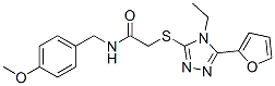 (9ci)-2-[[4-乙基-5-(2-呋喃)-4H-1,2,4-噻唑-3-基]硫代]-n-[(4-甲氧基苯基)甲基]-乙酰胺结构式_606111-60-8结构式