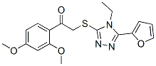 (9ci)-1-(2,4-二甲氧基苯基)-2-[[4-乙基-5-(2-呋喃)-4H-1,2,4-噻唑-3-基]硫代]-乙酮结构式_606111-68-6结构式