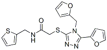 (9ci)-2-[[5-(2-呋喃)-4-(2-呋喃甲基)-4H-1,2,4-噻唑-3-基]硫代]-n-(2-噻吩甲基)-乙酰胺结构式_606111-82-4结构式