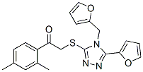 (9ci)-1-(2,4-二甲基苯基)-2-[[5-(2-呋喃)-4-(2-呋喃甲基)-4H-1,2,4-噻唑-3-基]硫代]-乙酮结构式_606111-83-5结构式