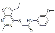 (9ci)-2-[(5-乙基-2,6-二甲基噻吩并[2,3-d]嘧啶-4-基)硫代]-n-(3-甲氧基苯基)-乙酰胺结构式_606113-53-5结构式