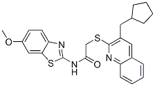 Acetamide, 2-[[3-(cyclopentylmethyl)-2-quinolinyl]thio]-n-(6-methoxy-2-benzothiazolyl)-(9ci) Structure,606113-84-2Structure