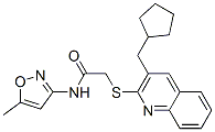 (9ci)-2-[[3-(环戊基甲基)-2-喹啉]硫代]-n-(5-甲基-3-异噁唑基)-乙酰胺结构式_606113-86-4结构式