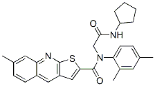 (9CI)-N-[2-(环戊基氨基)-2-氧代乙基]-N-(2,4-二甲基苯基)-7-甲基-噻吩并[2,3-b]喹啉-2-羧酰胺结构式_606114-75-4结构式