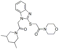 (9ci)-4-[[[1-[2-(3,5-二甲基-1-哌啶基)-2-氧代乙基]-1H-苯并咪唑-2-基]硫代]乙酰基]-吗啉结构式_606117-51-5结构式