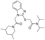 (9ci)-2-[[1-[2-(3,5-二甲基-1-哌啶基)-2-氧代乙基]-1H-苯并咪唑-2-基]硫代]-N,N-双(1-甲基乙基)-乙酰胺结构式_606117-52-6结构式