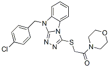 (9ci)-4-[[[9-[(4-氯苯基)甲基]-9h-1,2,4-噻唑并[4,3-a]苯并咪唑-3-基]硫代]乙酰基]-吗啉结构式_606121-00-0结构式