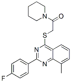 (9ci)-1-[[[2-(4-氟苯基)-8-甲基-4-喹唑啉]硫代]乙酰基]-哌啶结构式_606132-45-0结构式