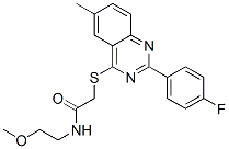 (9ci)-2-[[2-(4-氟苯基)-6-甲基-4-喹唑啉]硫代]-n-(2-甲氧基乙基)-乙酰胺结构式_606132-94-9结构式