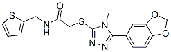 Acetamide, 2-[[5-(1,3-benzodioxol-5-yl)-4-methyl-4h-1,2,4-triazol-3-yl]thio]-n-(2-thienylmethyl)-(9ci) Structure,606136-68-9Structure