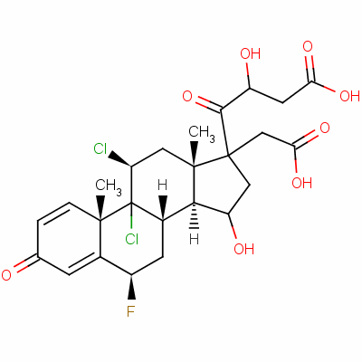 9,11Beta-dichloro-6beta-fluoro-17,21-dihydroxypregna-1,4-diene-3,20-dione 17,21-di(acetate) Structure,60864-41-7Structure