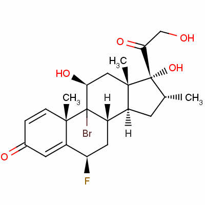 9-溴-6beta-氟-11beta,17,21-三羟基-16alpha-甲基孕甾-1,4-二烯-3,20-二酮结构式_60864-54-2结构式