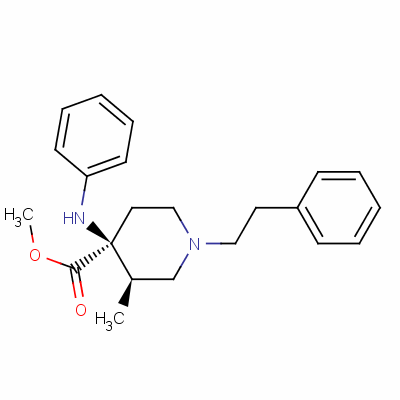 Methyl cis-4-anilino-3-methyl-1-phenethylpiperidine-4-carboxylate Structure,61085-96-9Structure