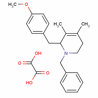 1-Benzyl-1,2,5,6-tetrahydro-2-[(4-methoxyphenyl)methyl]-3,4-dimethylpyridinium hydrogen oxalate Structure,61273-95-8Structure