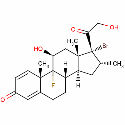 17-Bromo-9-fluoro-11beta,21-dihydroxy-16alpha-methylpregna-1,4-diene-3,20-dione Structure,61339-36-4Structure